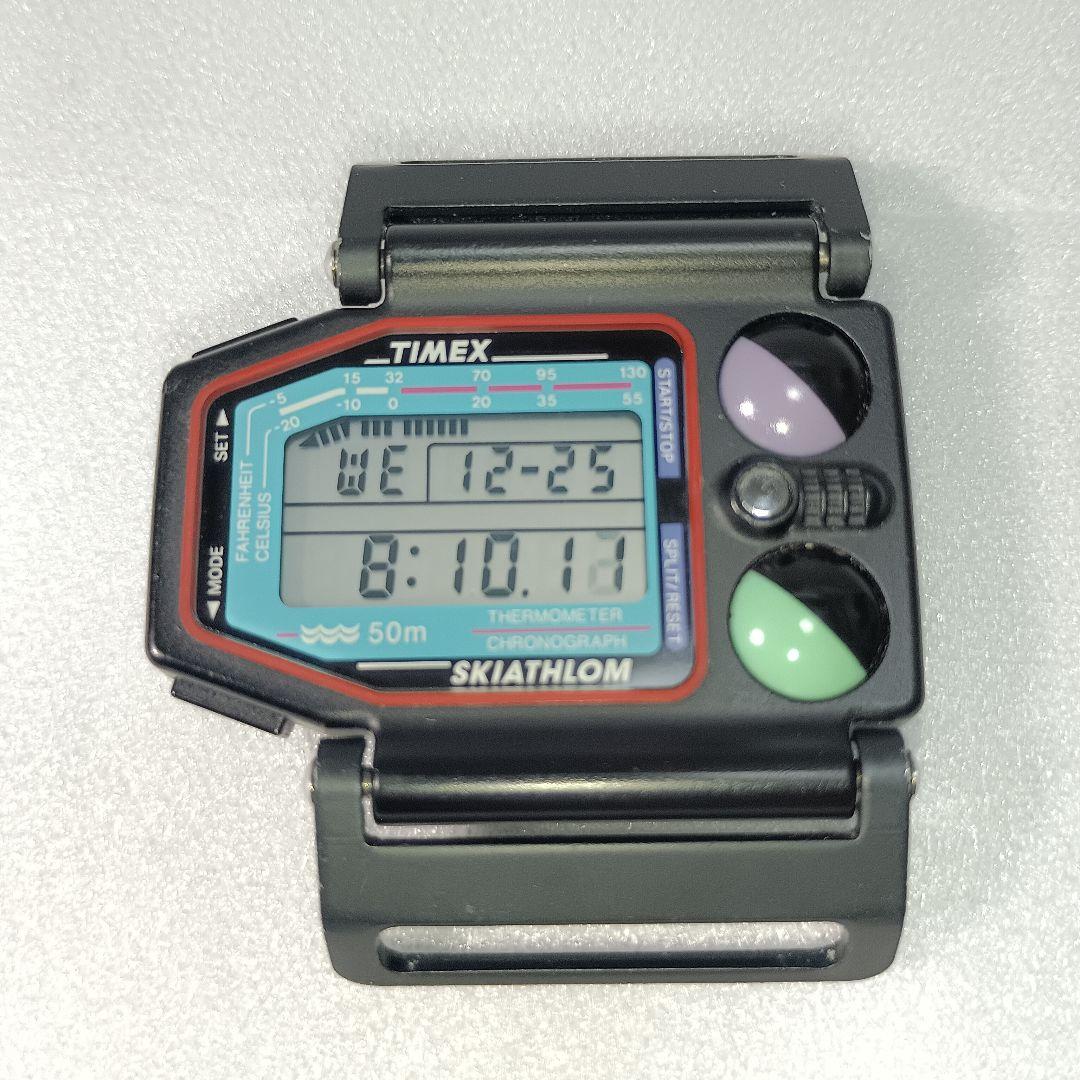TIMEX SKIATHLOM本体のみ 汎用ベルト付 動作OKタイメックス豆球