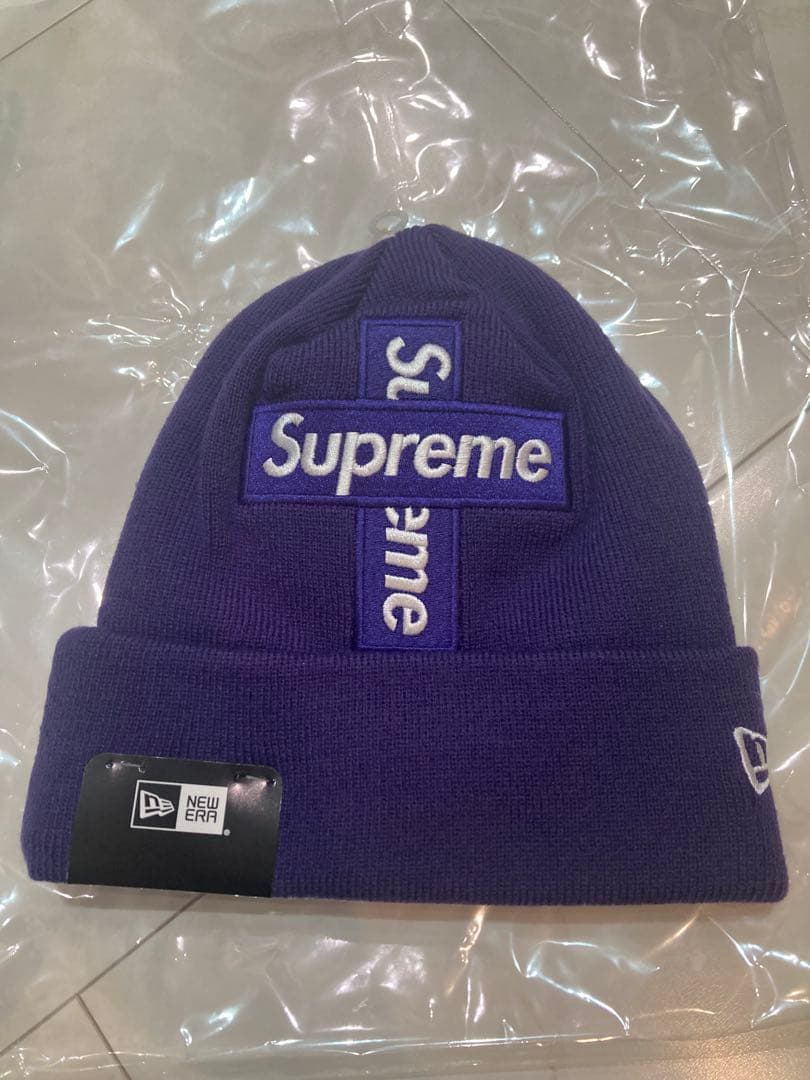 シュプリーム ニューエラ クロス ボックスロゴ ビーニー \"グレープ\"