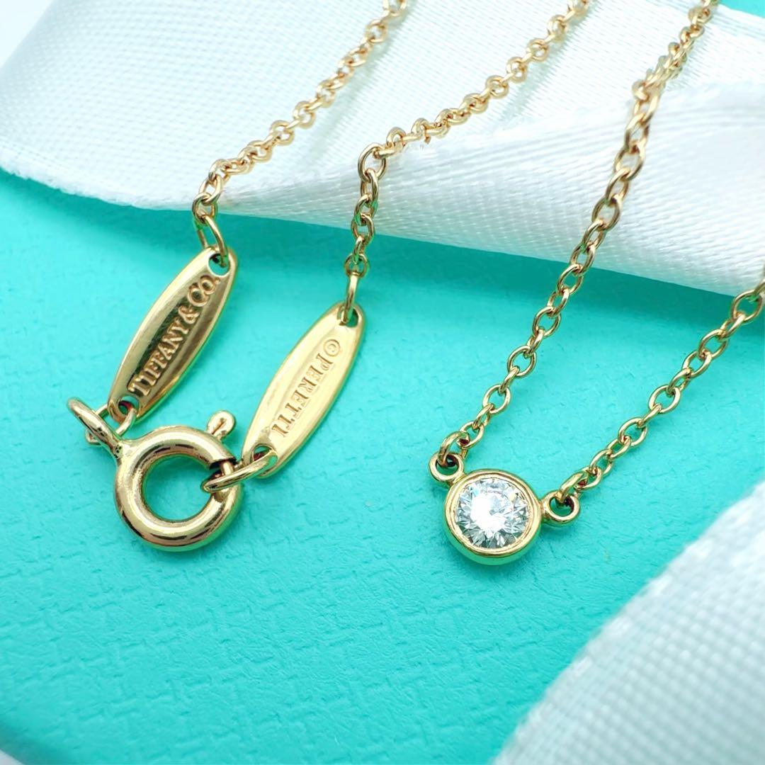 こ*た様 美品✨Tiffanyティファニーバイザヤードダイヤネックレス18k75