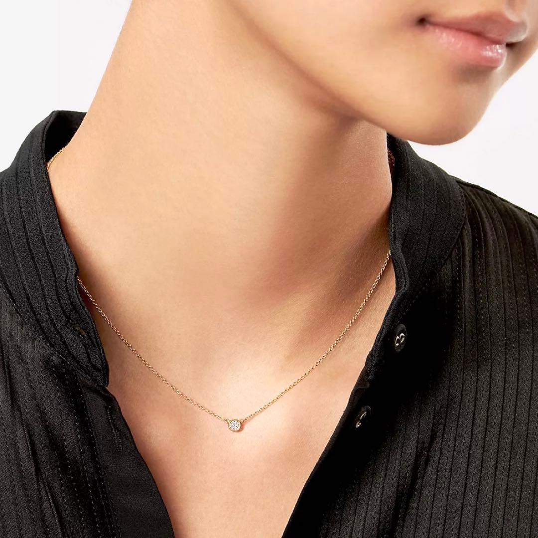 こ*た様 美品✨Tiffanyティファニーバイザヤードダイヤネックレス18k75