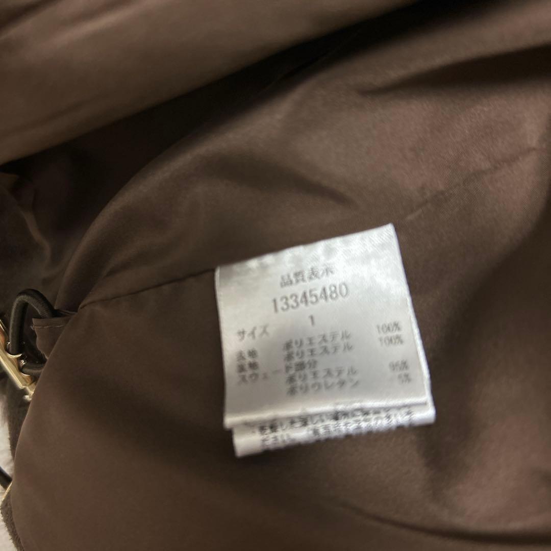 美品arpege story ファーフードジップベスト　茶 正規品　ゴールド金具