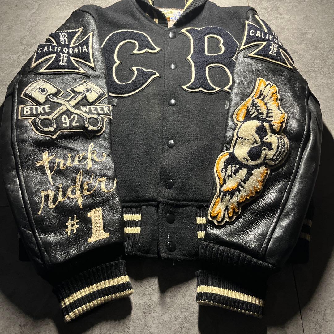 希少 whitesville スタジャン フルデコ ブラック S 送料無料