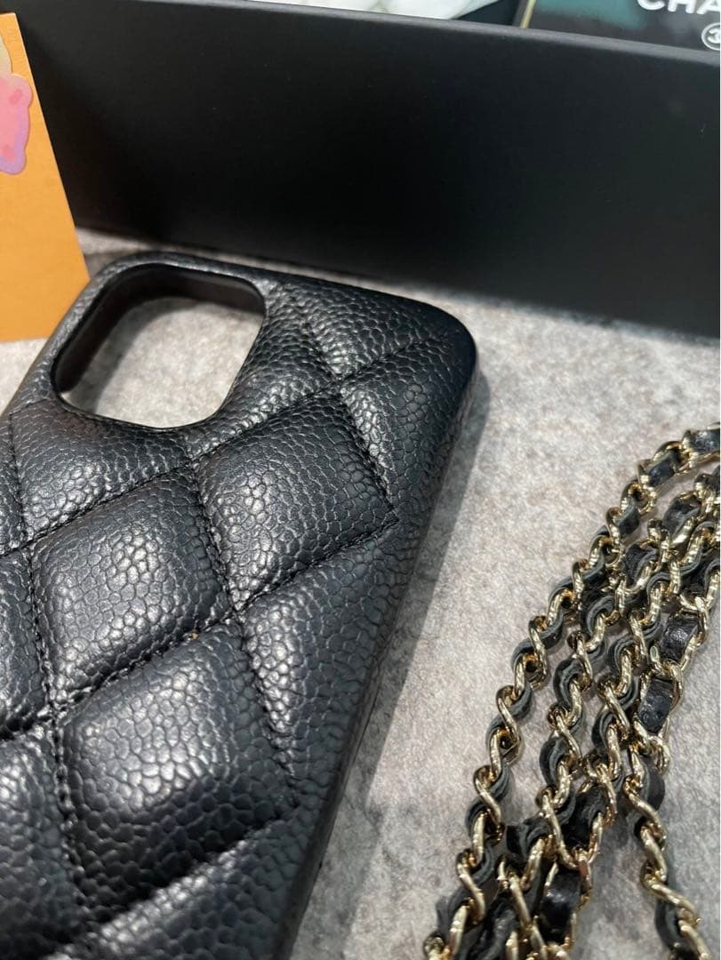 シャネル iPhone 12 ケース ブラック 確実正規品