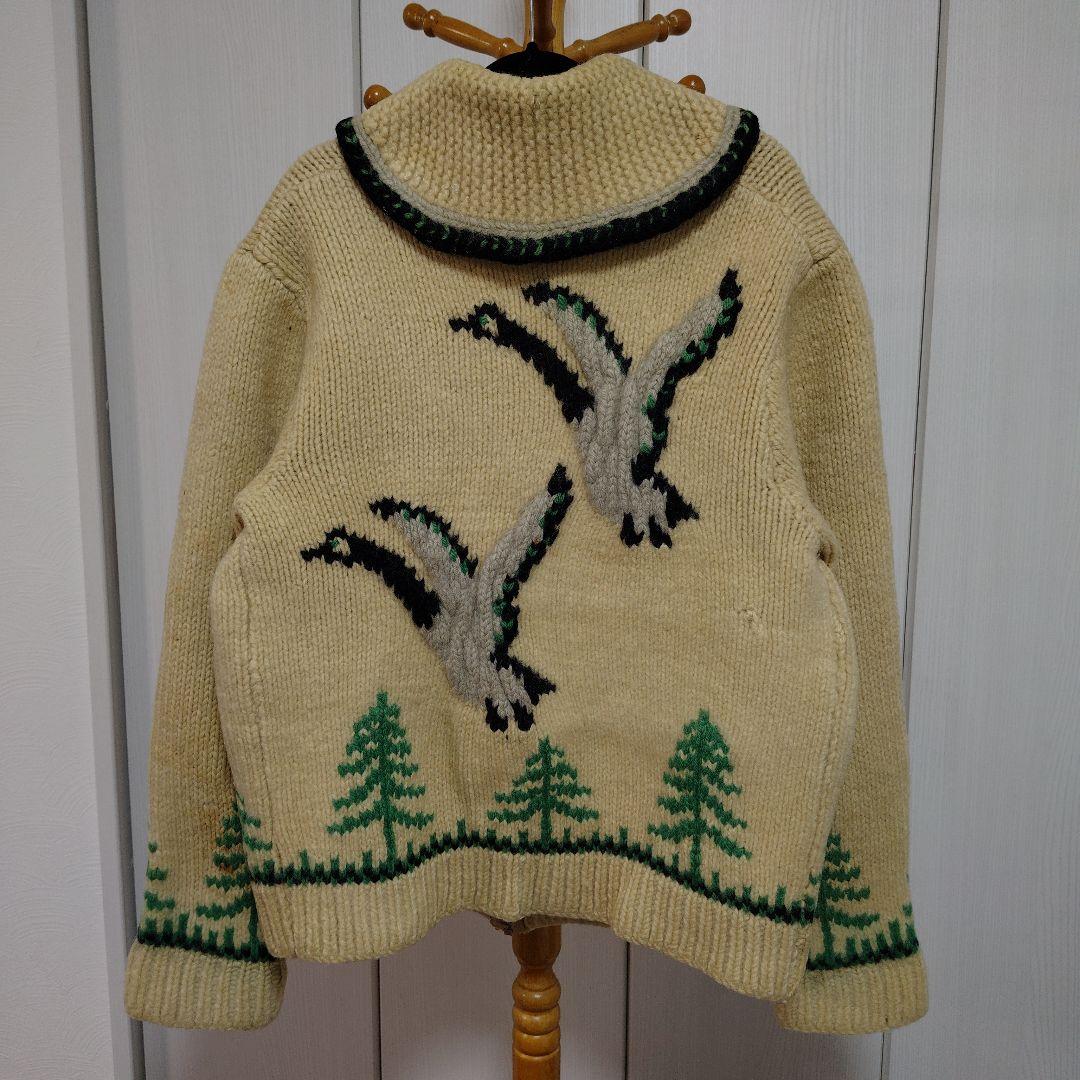 70s　カウチンセーター　ライトニングジップ　要クリーニング