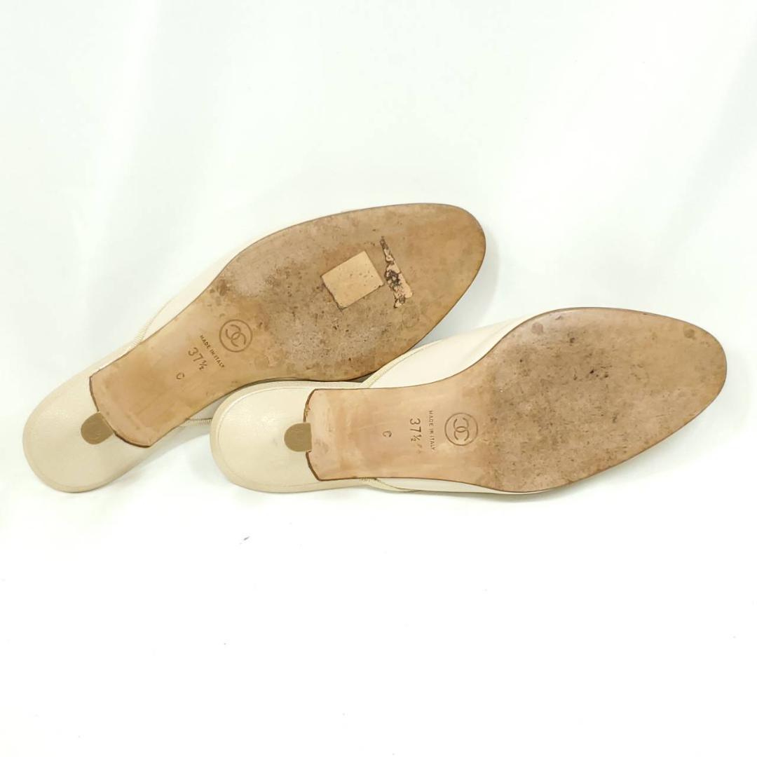 シャネル　ココマーク　ミュール　箱付き　ベージュ　EU37.5　イタリア製