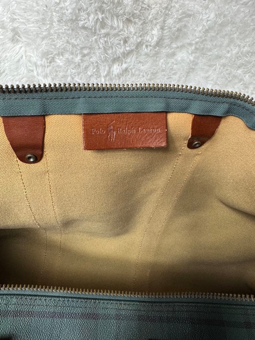 aky Polo Ralph Lauren チェック柄ボストンバッグ
