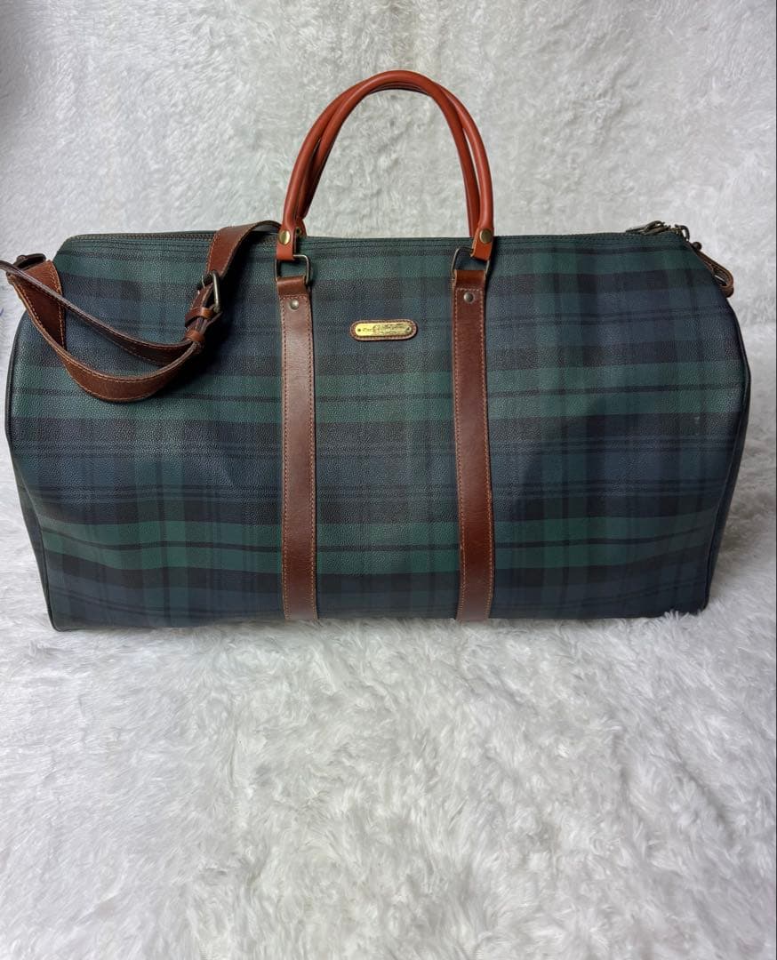 aky Polo Ralph Lauren チェック柄ボストンバッグ