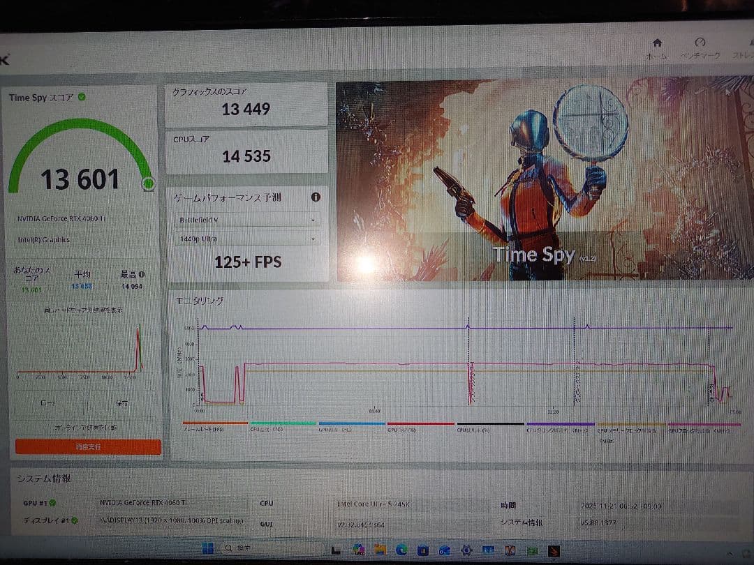 小型高性能 自作ゲーミングPC Win11 U5 245K RTX4060TI