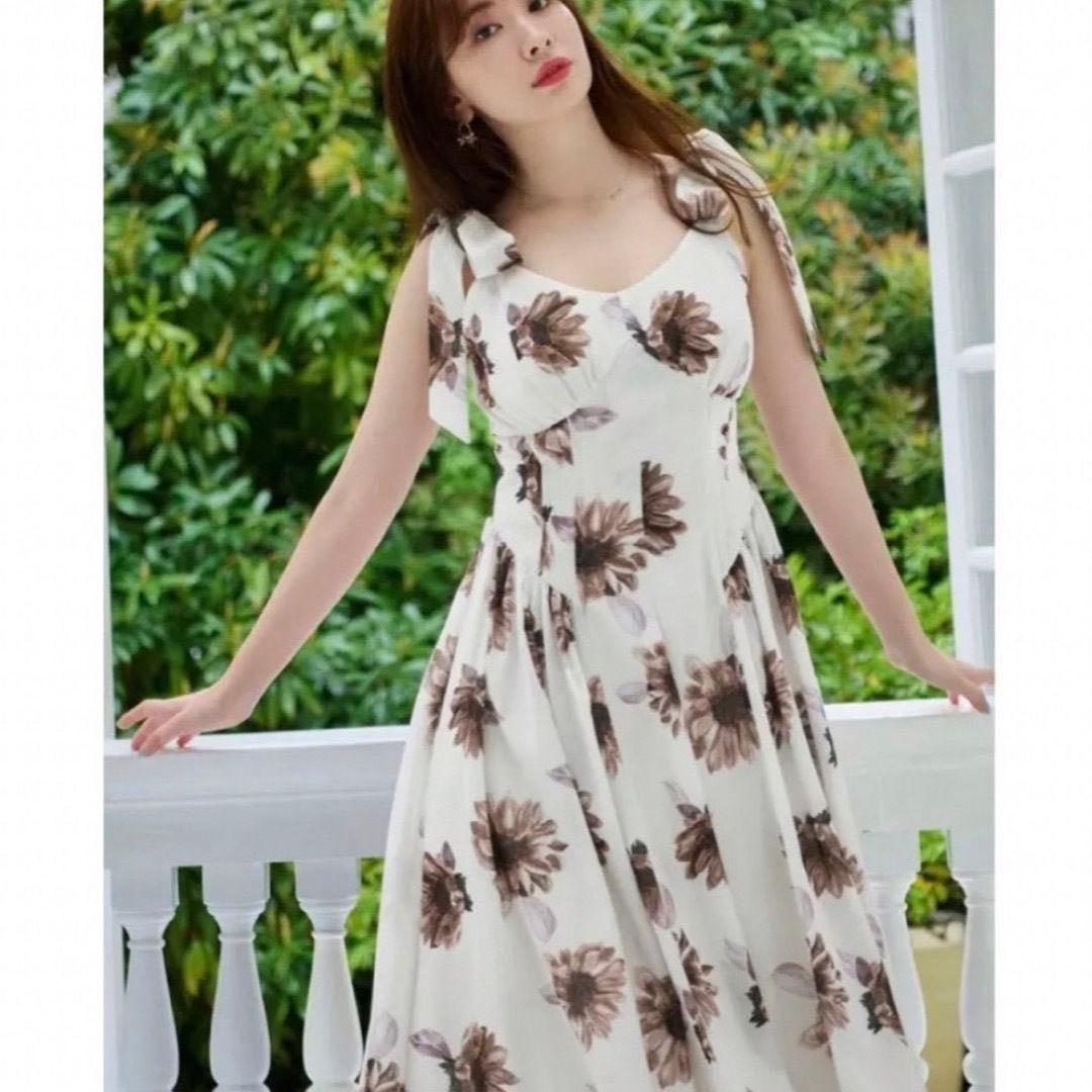 美品 herlipto Sunflower ひまわり ワンピース ホワイト