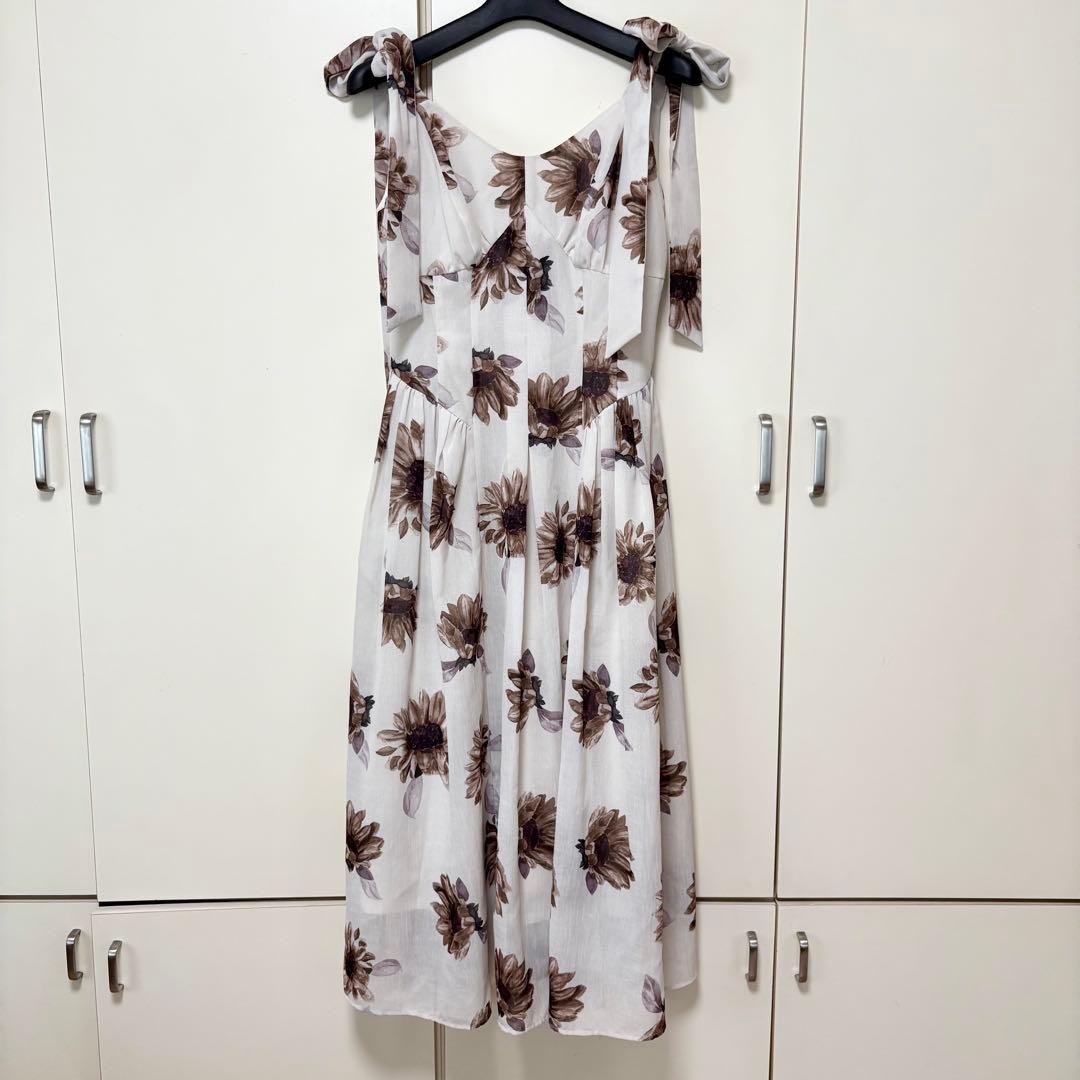 美品 herlipto Sunflower ひまわり ワンピース ホワイト
