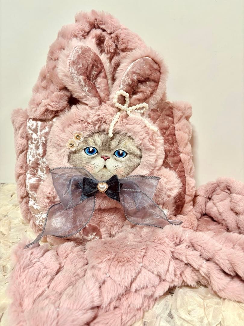 コヤンイサムチョン　ピンクファーとビーズファー❤︎ころりんバッグ❤︎お揃いセット