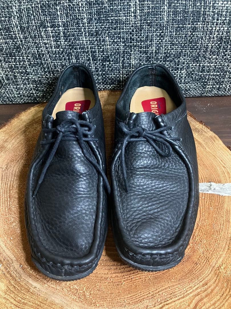 【美品】Clarks クラークスオリジナル　オールレザー　ワラビー　シボ 加工