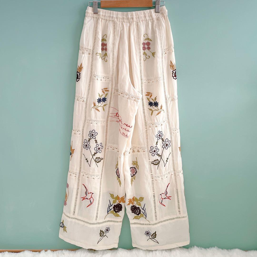 ［専用］エンブロイダリーパッチワークトラウザーズ 刺繍 36 TODAYFUL