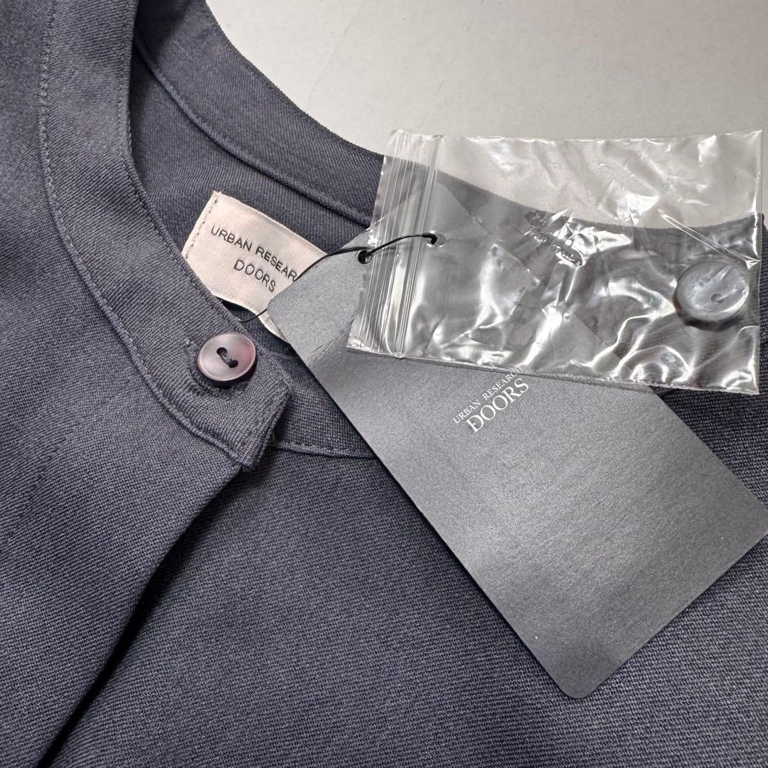 新品！アーバンリサーチ ドアーズ サイドプリーツ 切替ワンピース M チャコール