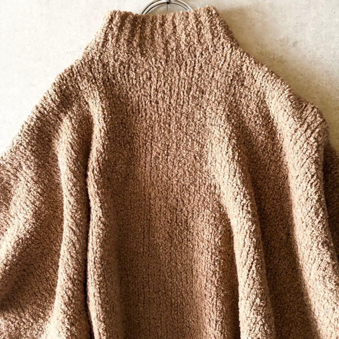 ミナペルホネン モックネックウールポンチョ フリー ブラウン ボトルネック