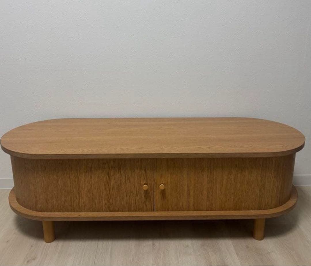 11/30まで最終値下げ！ 蛇腹 オーバル ウッドテレビボード