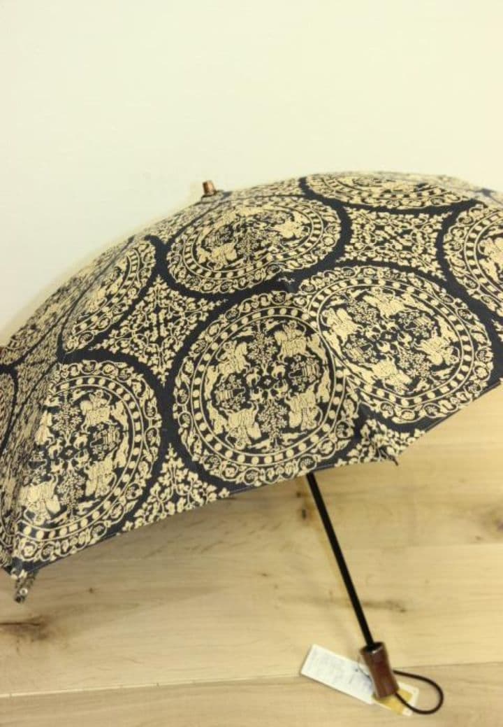 小宮商店 正倉院裂 西陣織 橘 折りたたみ 晴雨兼用傘 / 高級日傘 / 雨傘