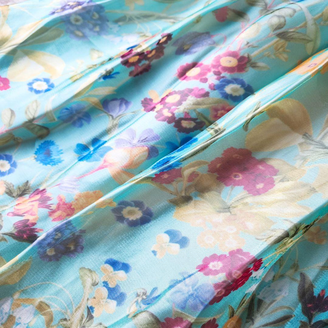 mezzo piano☆メゾピアノ☆140cm☆ドレス☆花柄☆グリーン☆リボン