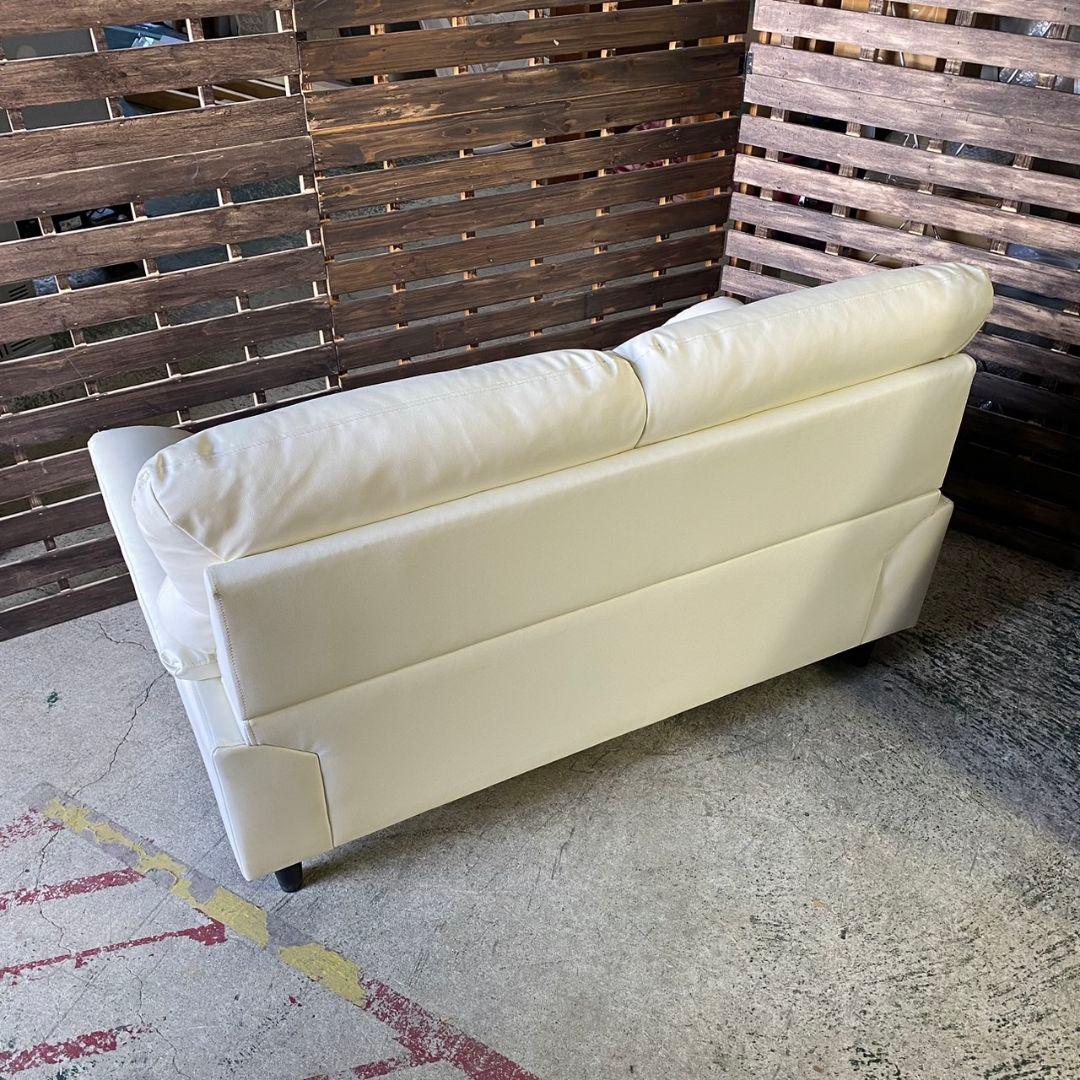 G290\" NITORI N-SHIELD 2シーター レザー ソファ ホワイト