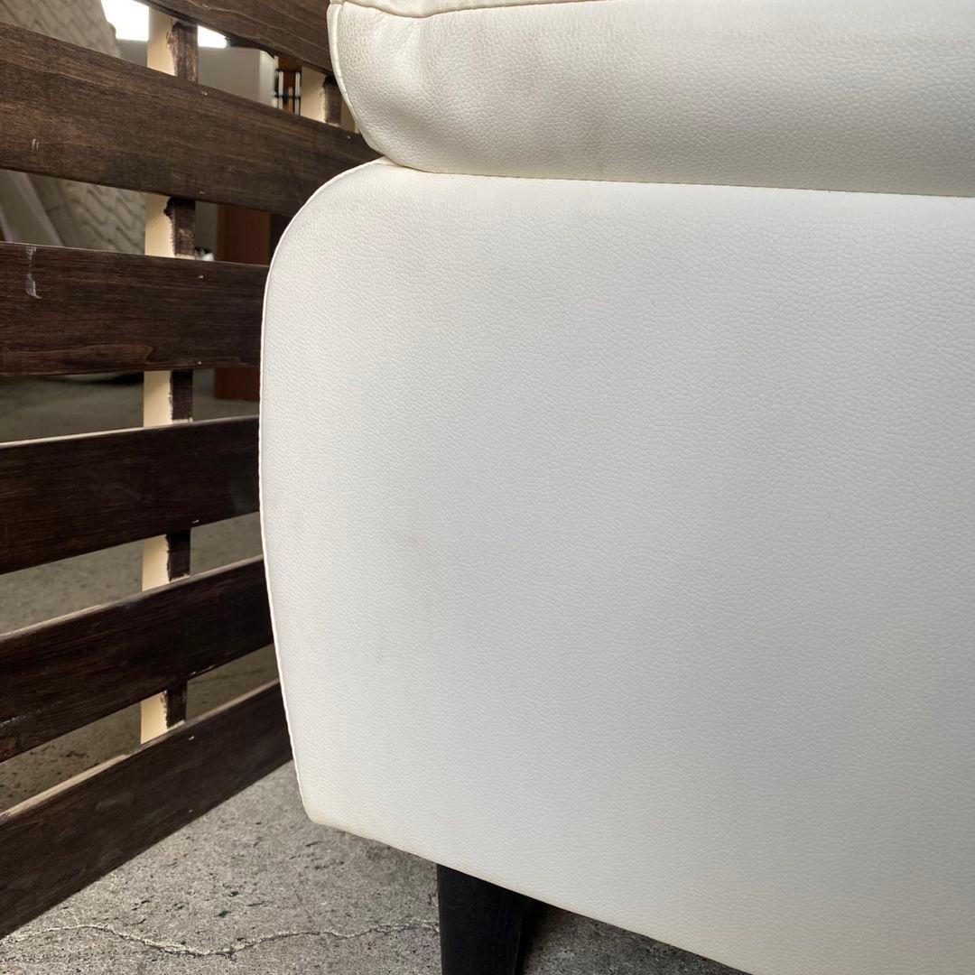 G290\" NITORI N-SHIELD 2シーター レザー ソファ ホワイト