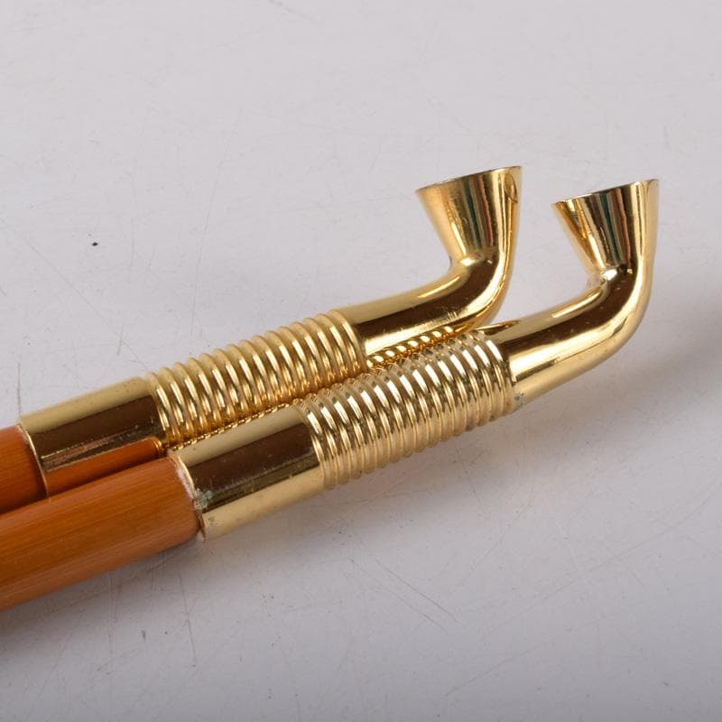 金工師　木村清斎作　而妙斎好　煙管　一對　共布共箱　C　7787