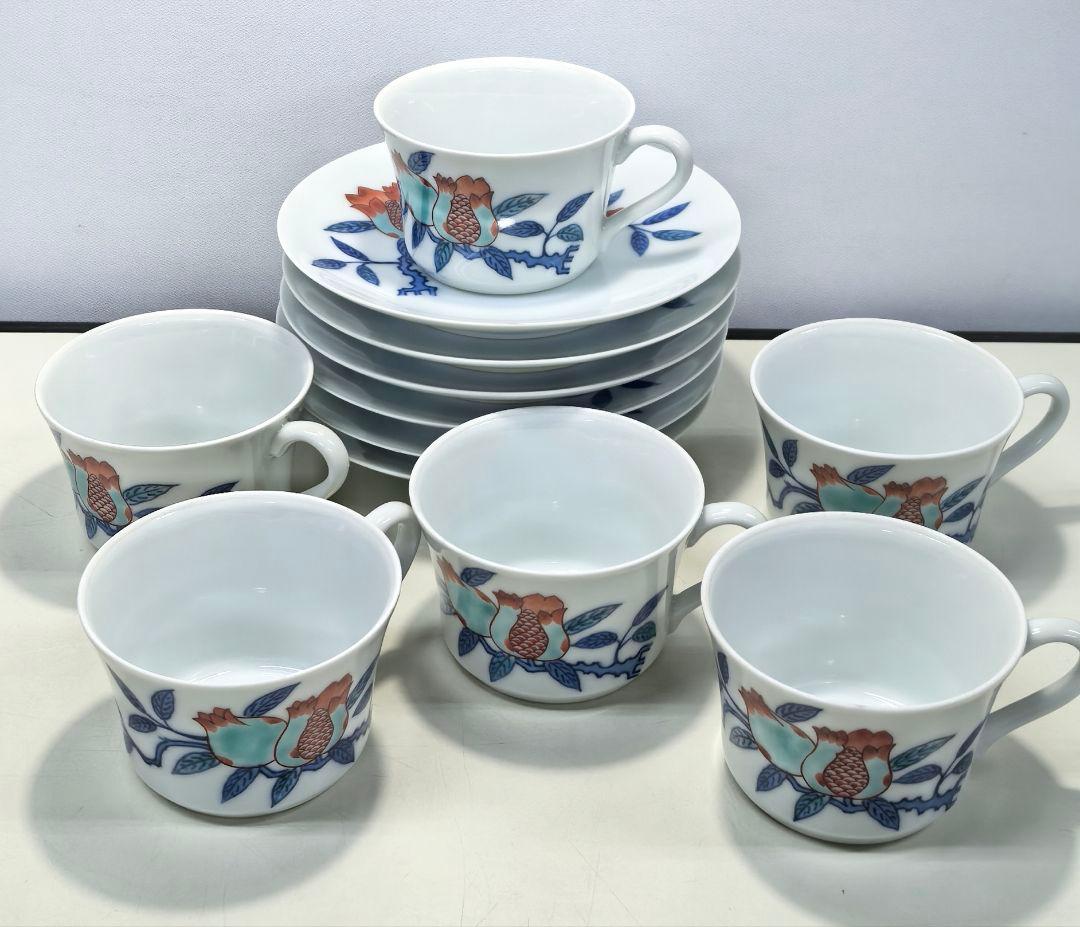 今右衛門錦柘榴絵紅茶椀　6客セット