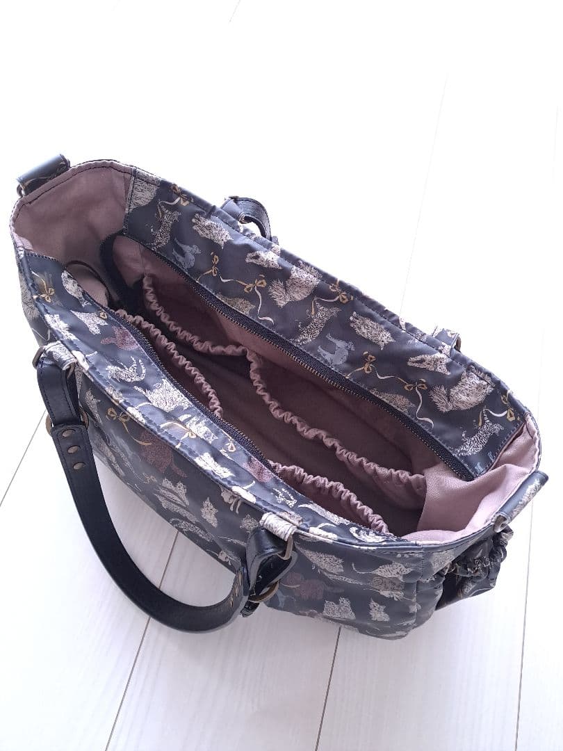 だいだいふく様ご予約品♪クリアランスSALE共布ショルダー紐付　タック通勤バッグ