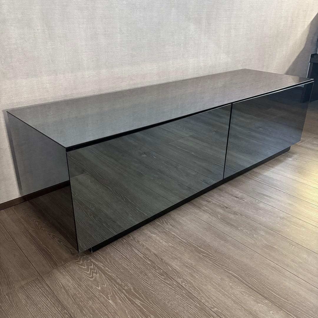 早い者勝ち⭐︎ダークミラーガラス張り テレビボード W150cm