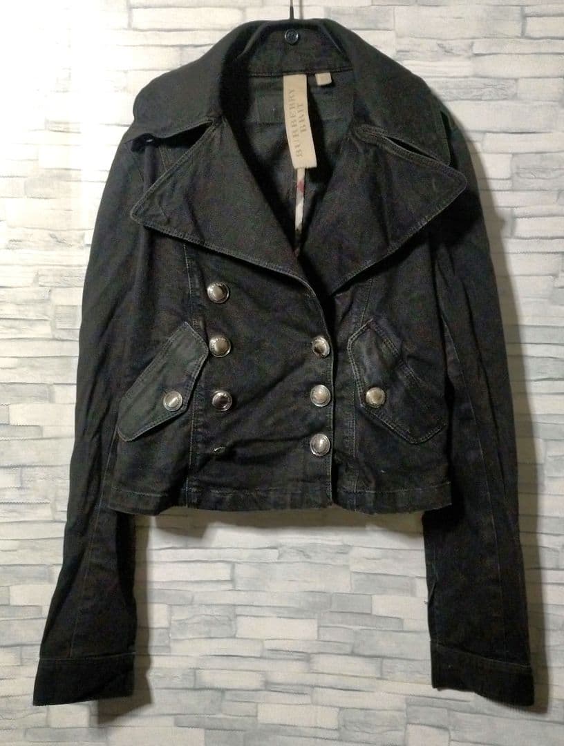 Anakies バーバリー　ファー襟付ショートブルゾンデニムジャケット