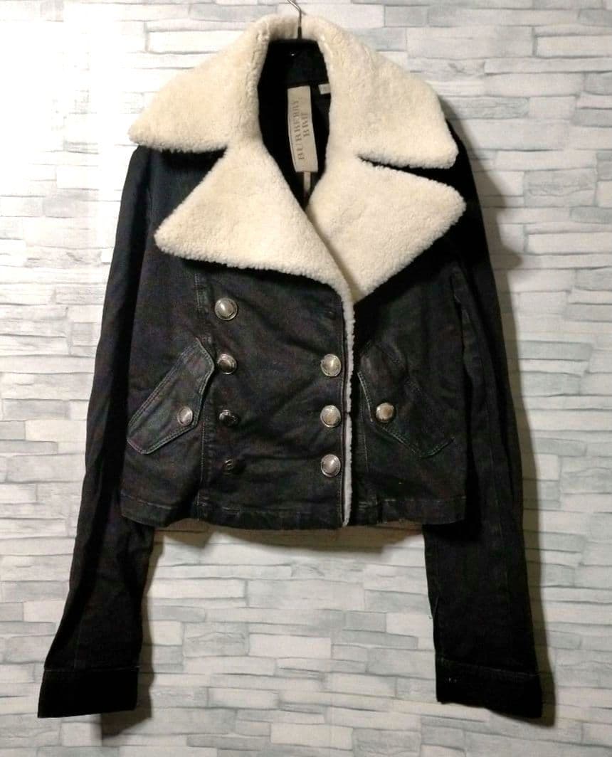 Anakies バーバリー　ファー襟付ショートブルゾンデニムジャケット