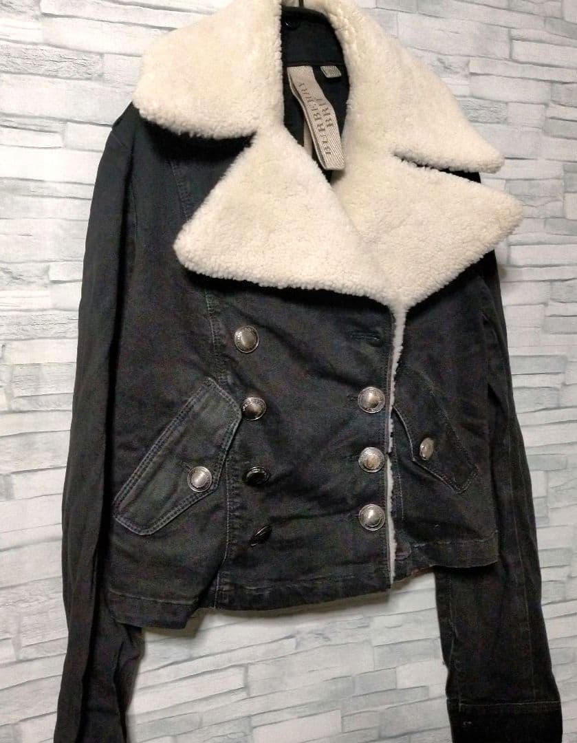 Anakies バーバリー　ファー襟付ショートブルゾンデニムジャケット