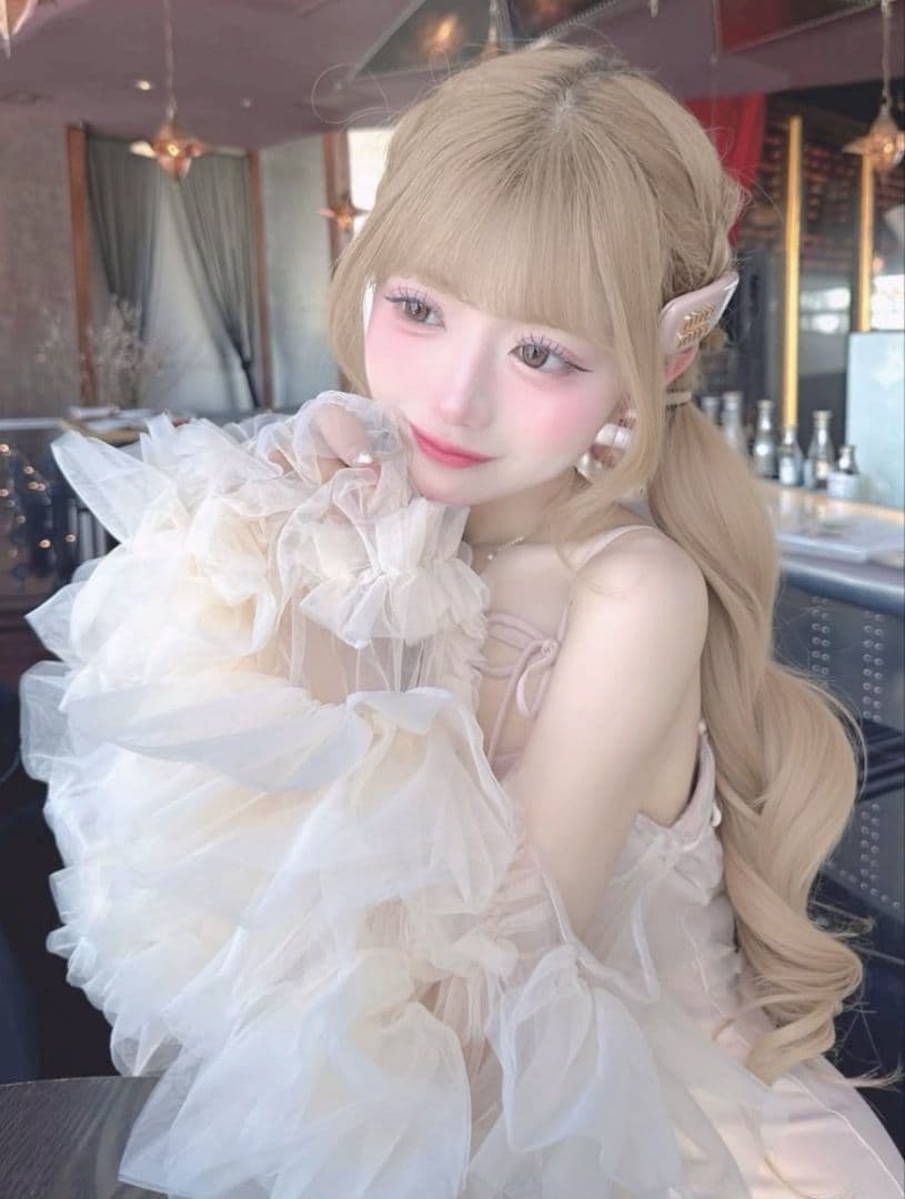 Darich ダーリッチ ボリュームスリーブチュールロングドレス FS