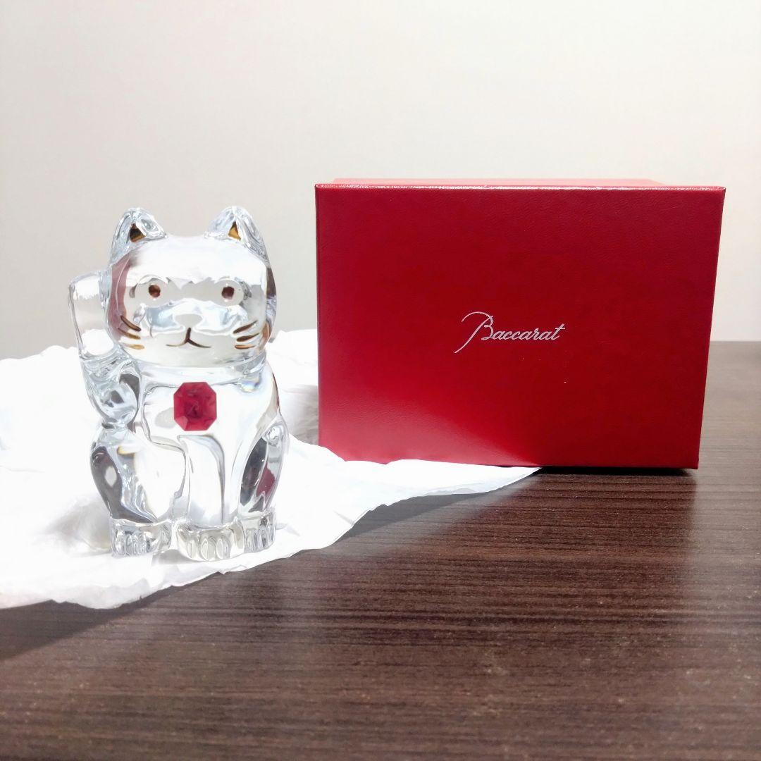 【未使用】Baccarat バカラ まねき猫 レッドオクトゴン 招き猫