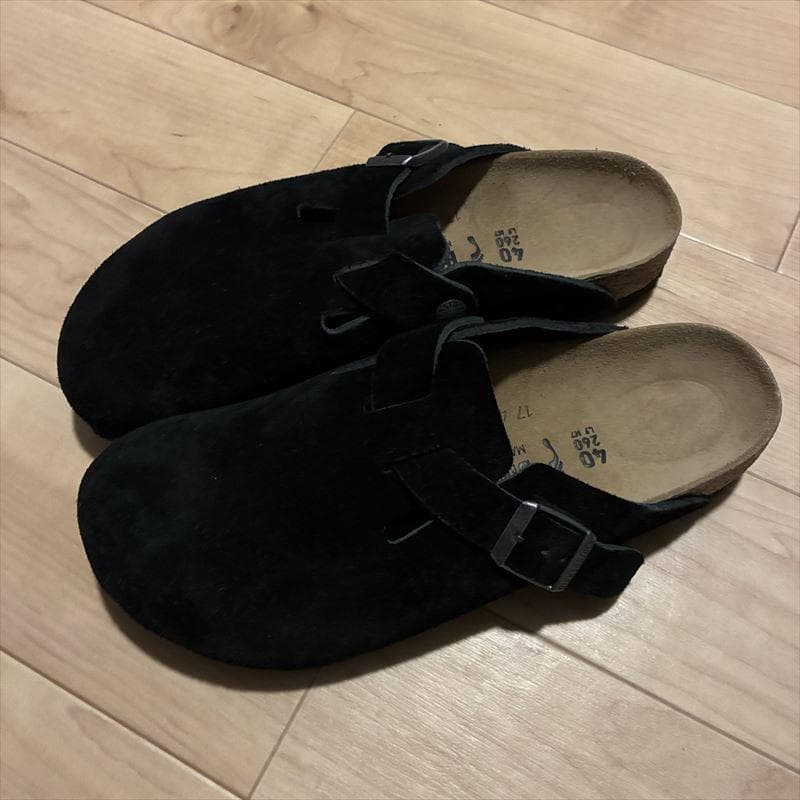 正規品 Birkenstock Boston 40 ブラック スエード 26
