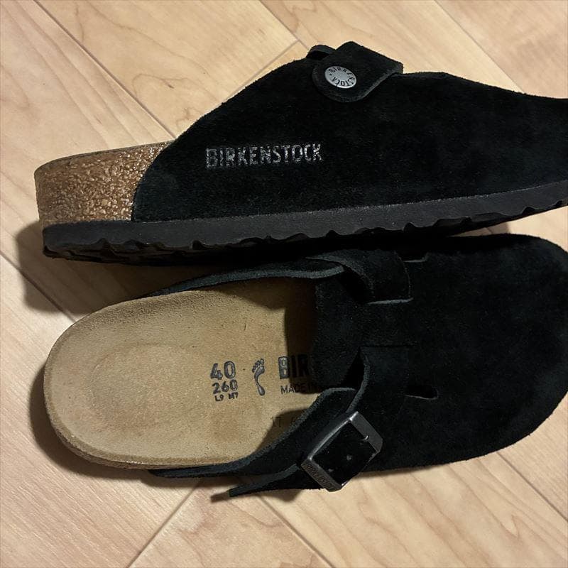 正規品 Birkenstock Boston 40 ブラック スエード 26