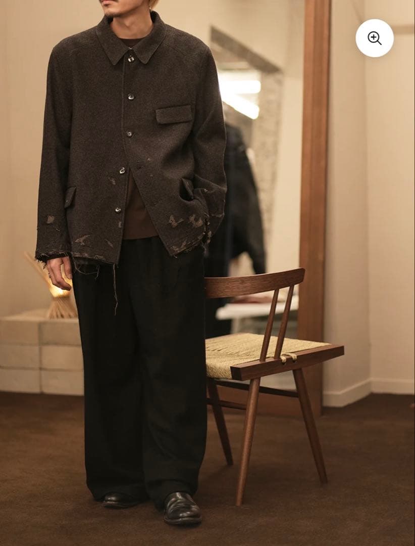 ジャケット・アウター ANCELLM TWEED CRASH JACKET BROWN