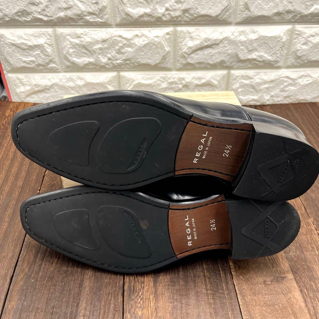 t　リーガル　ストレートチップ　725R　ブラック　黒　24.5㎝