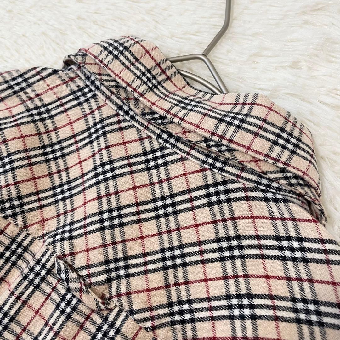 バーバリーブルーレーベル ノバチェック ボウタイリボン ブラウス コットン 36