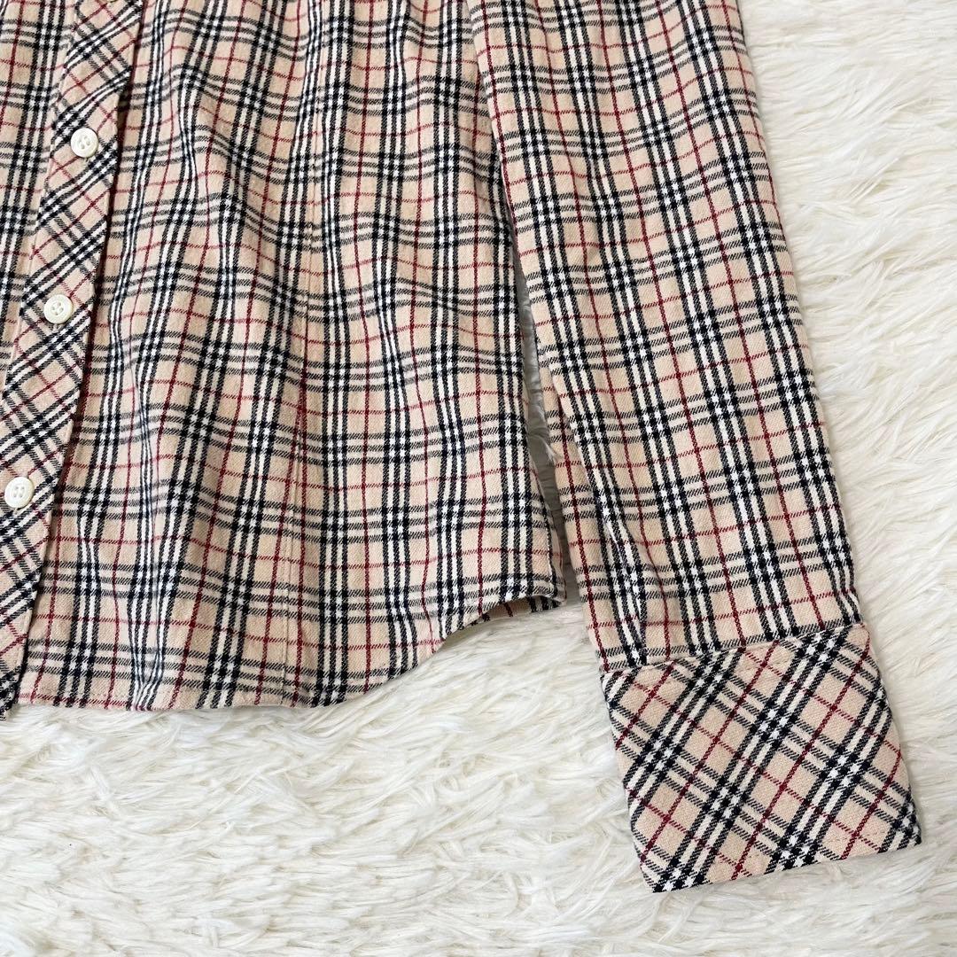 バーバリーブルーレーベル ノバチェック ボウタイリボン ブラウス コットン 36