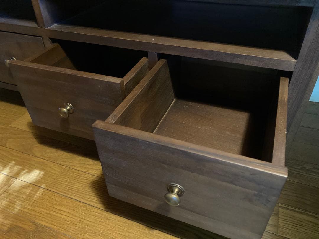 ダークブラウン 木製 テレビ台 引き出し