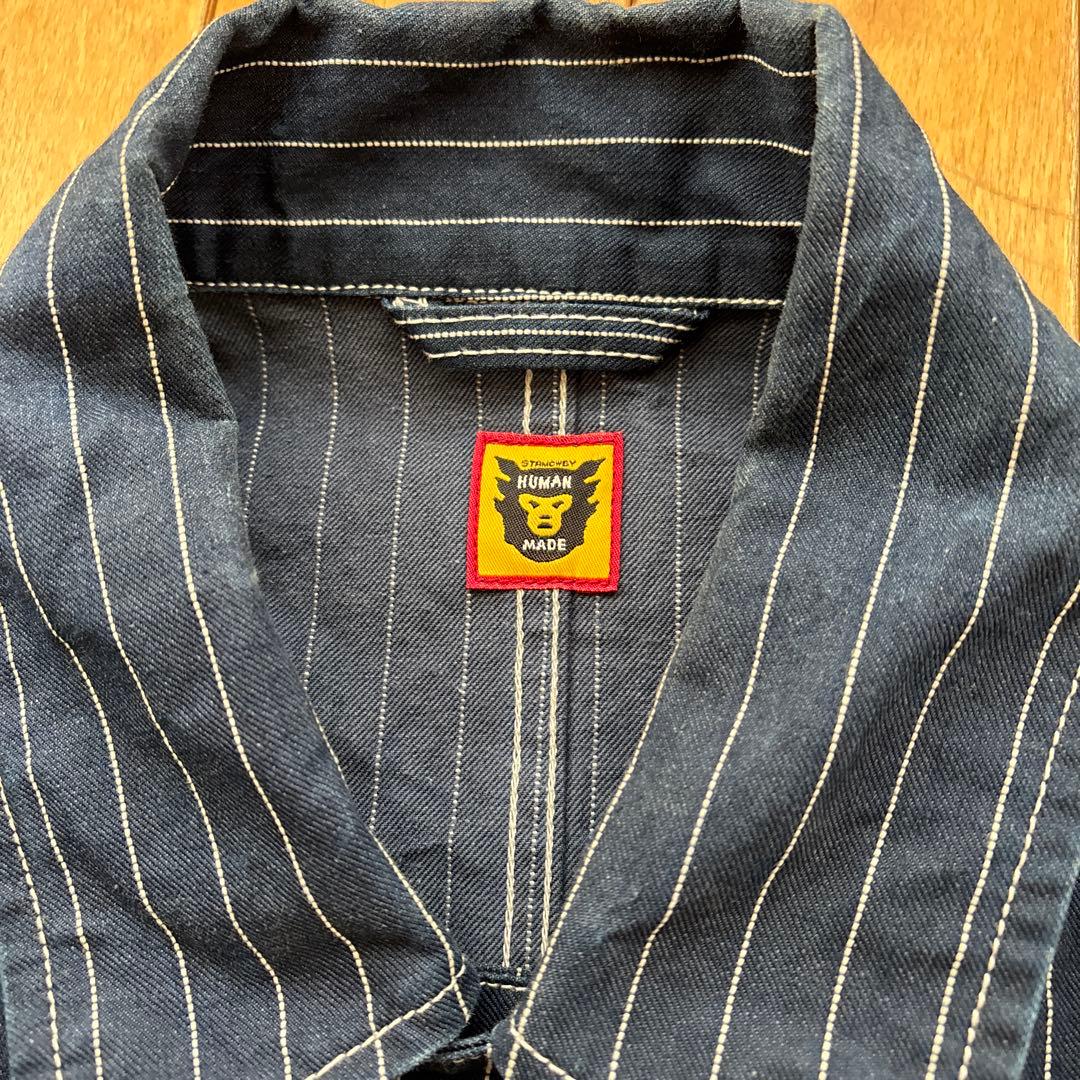 human made カバーオール　ストライプ