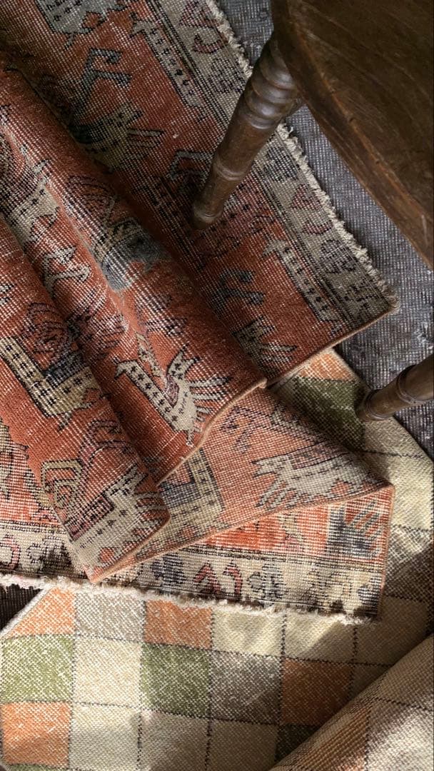 85.5×152 \"孔雀の行進\" ViNTAGE TURKiSHRUG