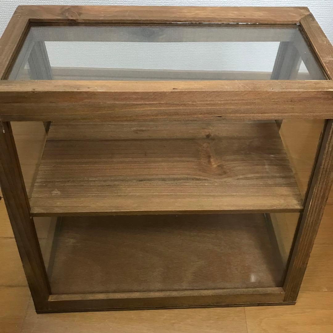 専用リサイクルウッド カウンターキャビネット ガラスケース ショーケース サリュ
