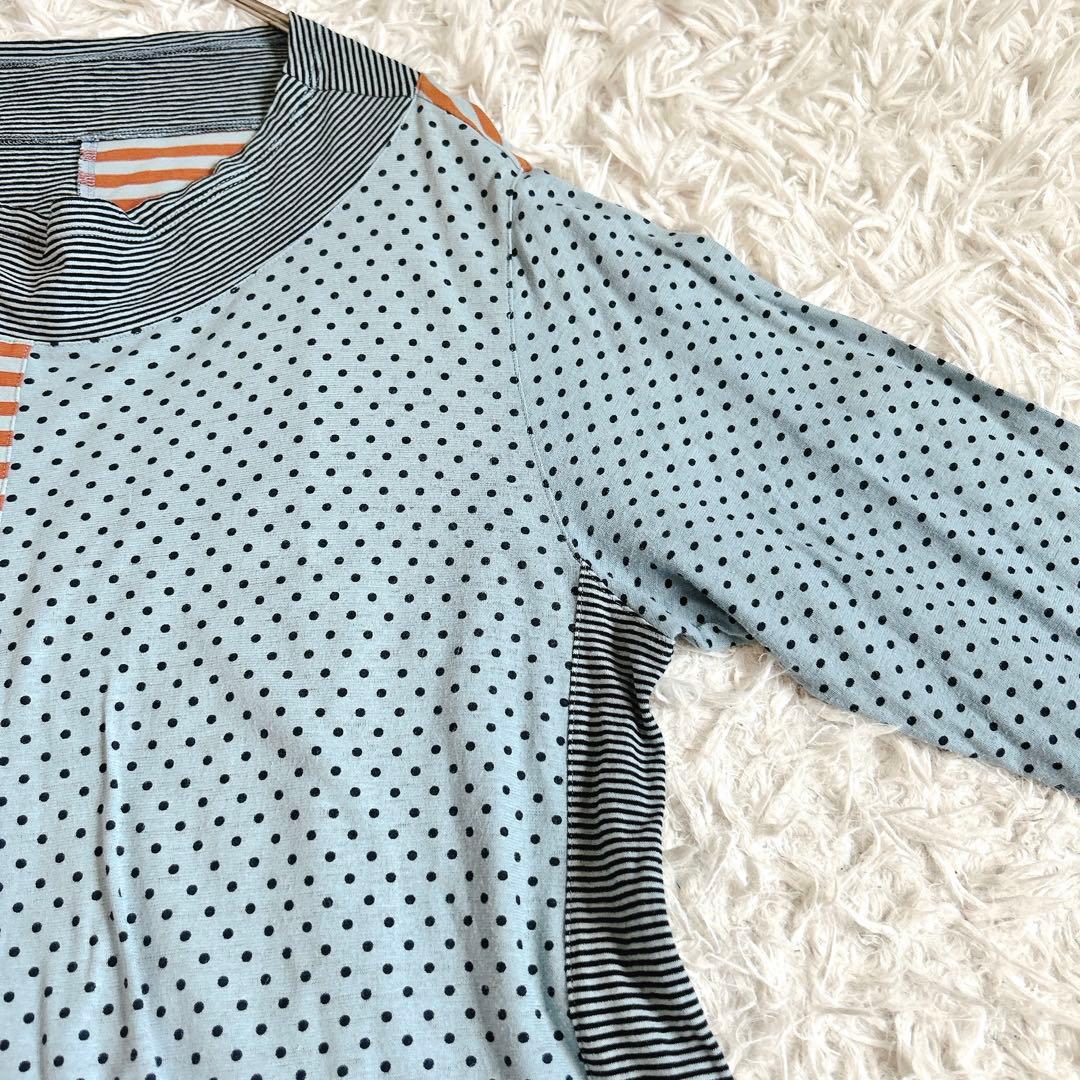 美品⁂センソユニコ⁂ロングワンピース　チュニック　アシメカラー　ボーダードット