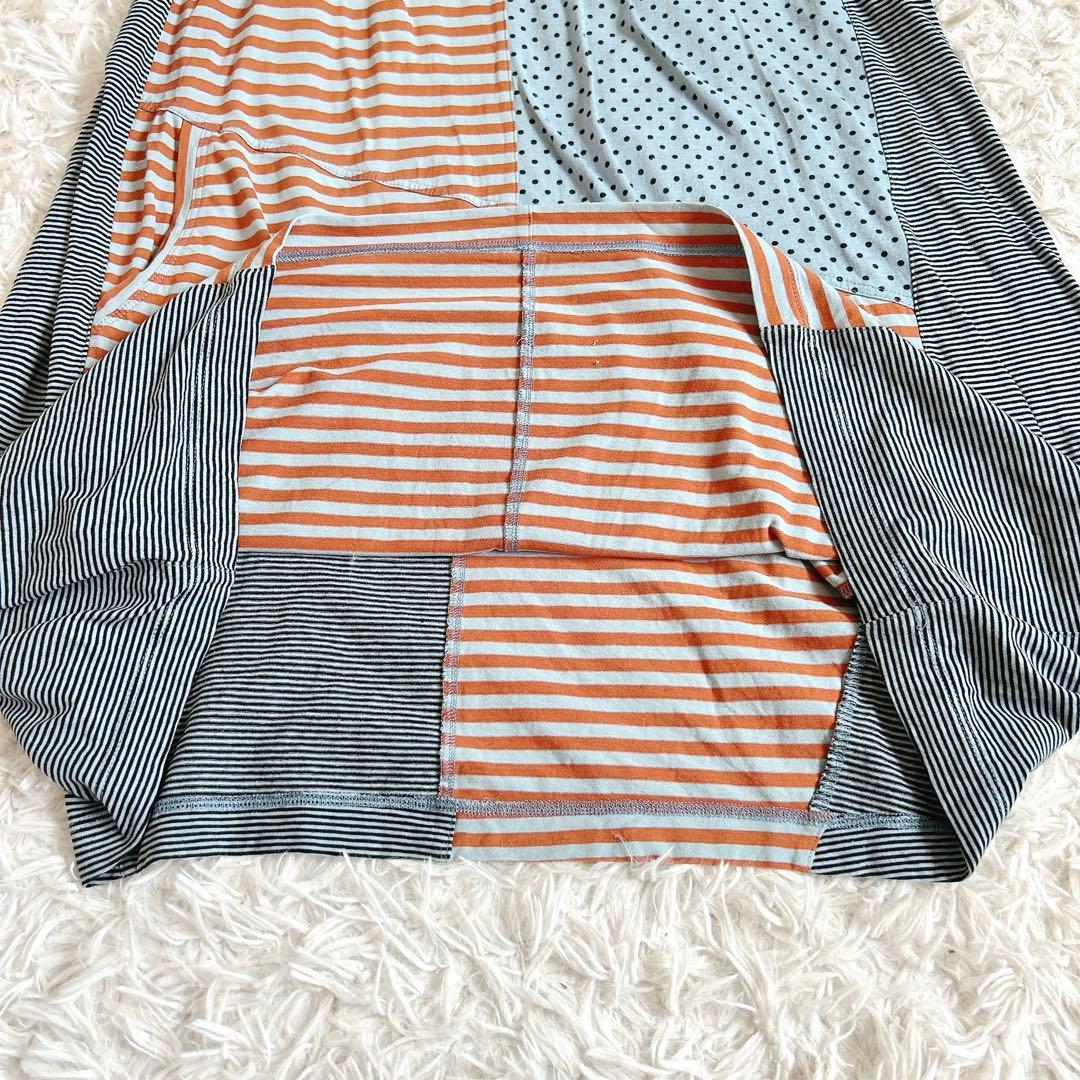 美品⁂センソユニコ⁂ロングワンピース　チュニック　アシメカラー　ボーダードット