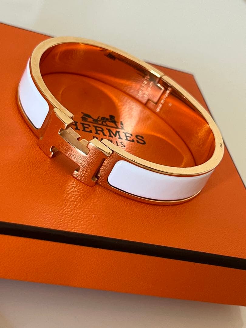 HERMES エルメス クリックH PMバングル ホワイト・ゴールド