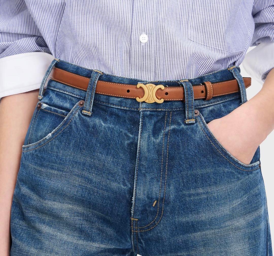 【ほぼ新品】CELINE トリオンフ ベルト 18mm ブラウン