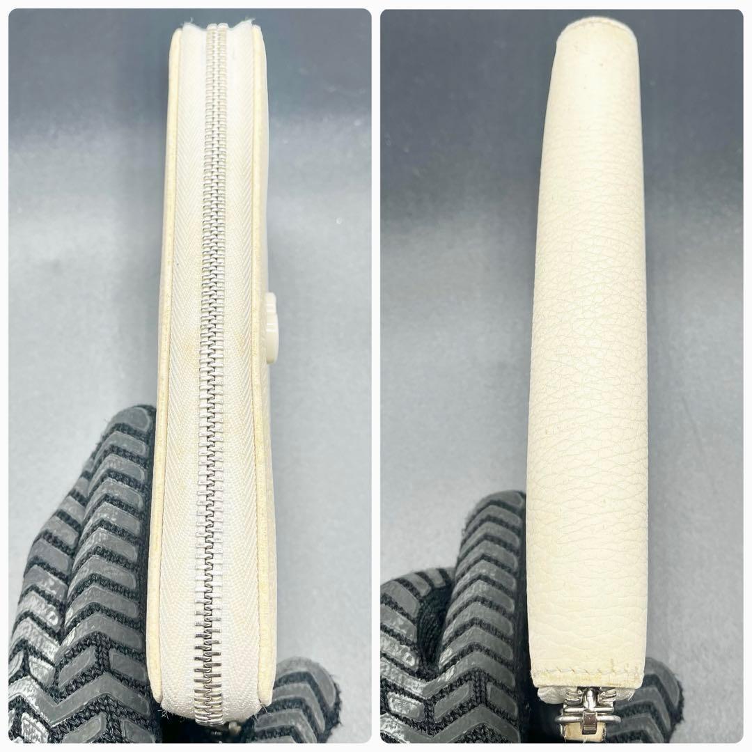 ゆぅ様 現行/付属品有✨グッチ 長財布 ラウンドファスナー マーモント 白