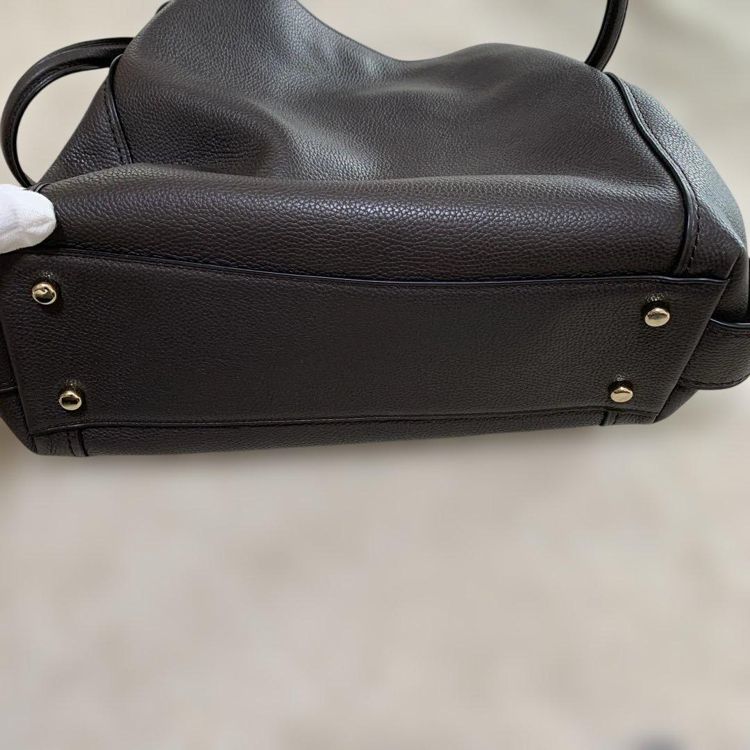 美品 COACH 黒 レザー ハンドバッグ