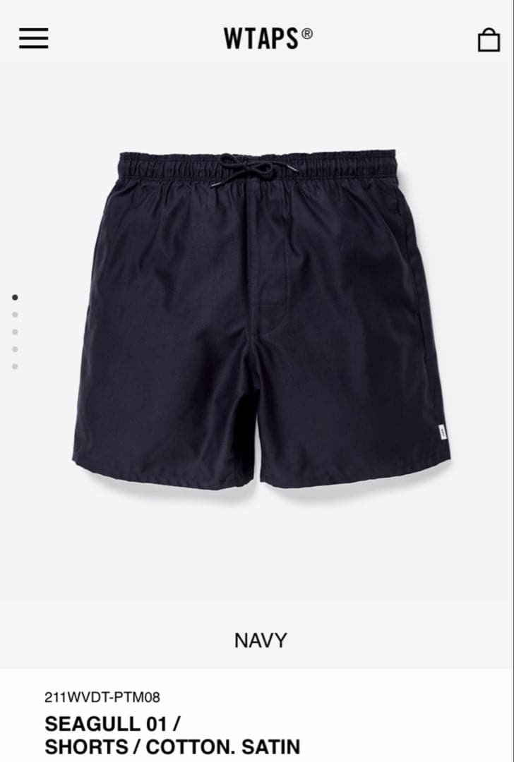 WTAPS SEAGUL 01 コットン ショーツ 21SS ネイビー XL